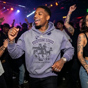 Vintage Washed Sun Faded DTG Print Hoodie | Raw Edge Applique Embroidery | 100% Cotton | Custom Streetwear Manufacturer