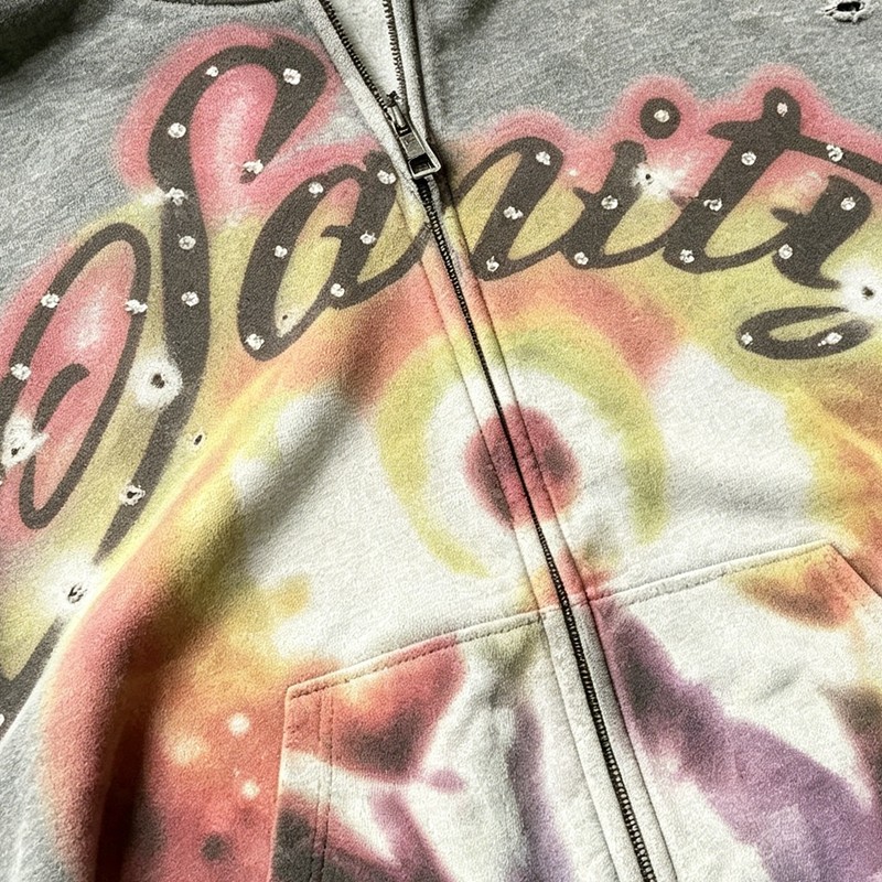 Men's DTG Print Rhinestone Hoodie