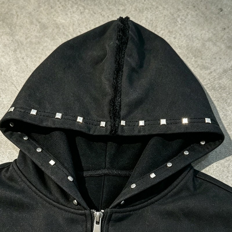 Men's Washed Rhinestone Hoodie
