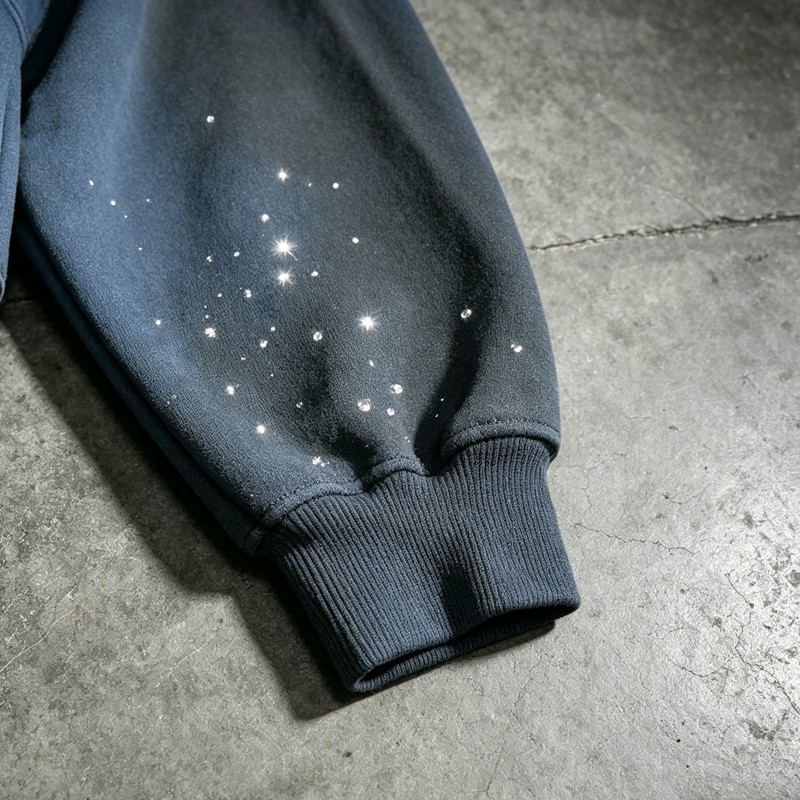 Custom Washed Rhinestone Spray Dyed Hoodie