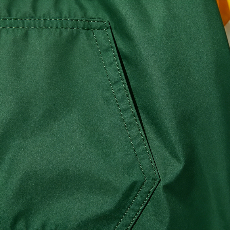 Color Block Jacket with Towel Embroidery and Applique