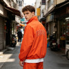 Orange Quarter-Zip Windbreaker with Applique | Water-Resistant Nylon | Casual Windbreaker | Streetwear Manufacturer
