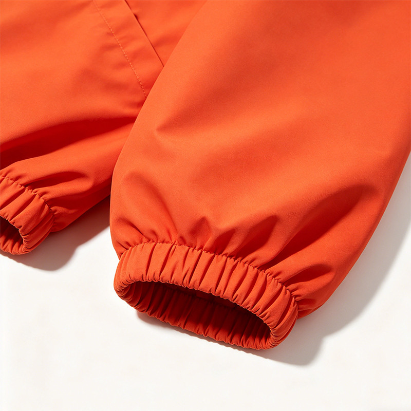 Orange Quarter-Zip Windbreaker with Applique