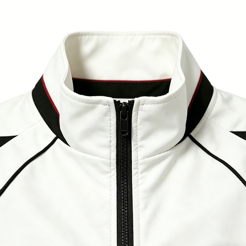 Applique Patchwork Quarter-Zip Windbreaker Jacket