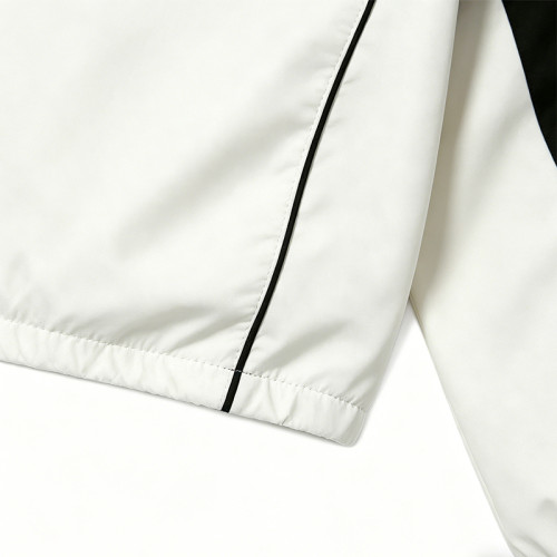 Applique Patchwork Quarter-Zip Windbreaker Jacket | Waterproof Nylon | Casual Sportswear | OEM Streetwear