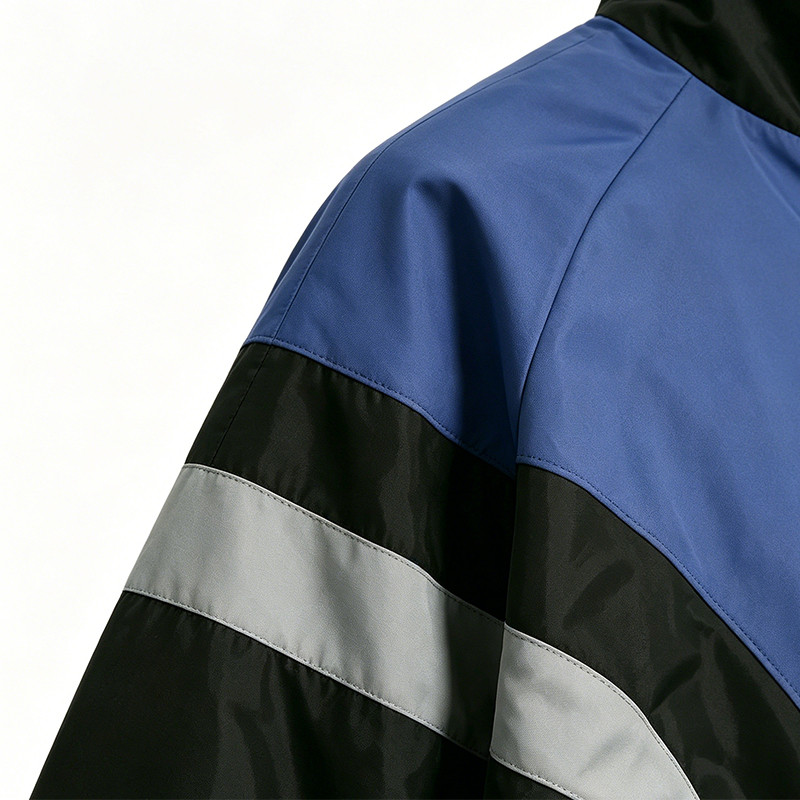 Men's Applique Patchwork Quarter-Zip Windbreaker