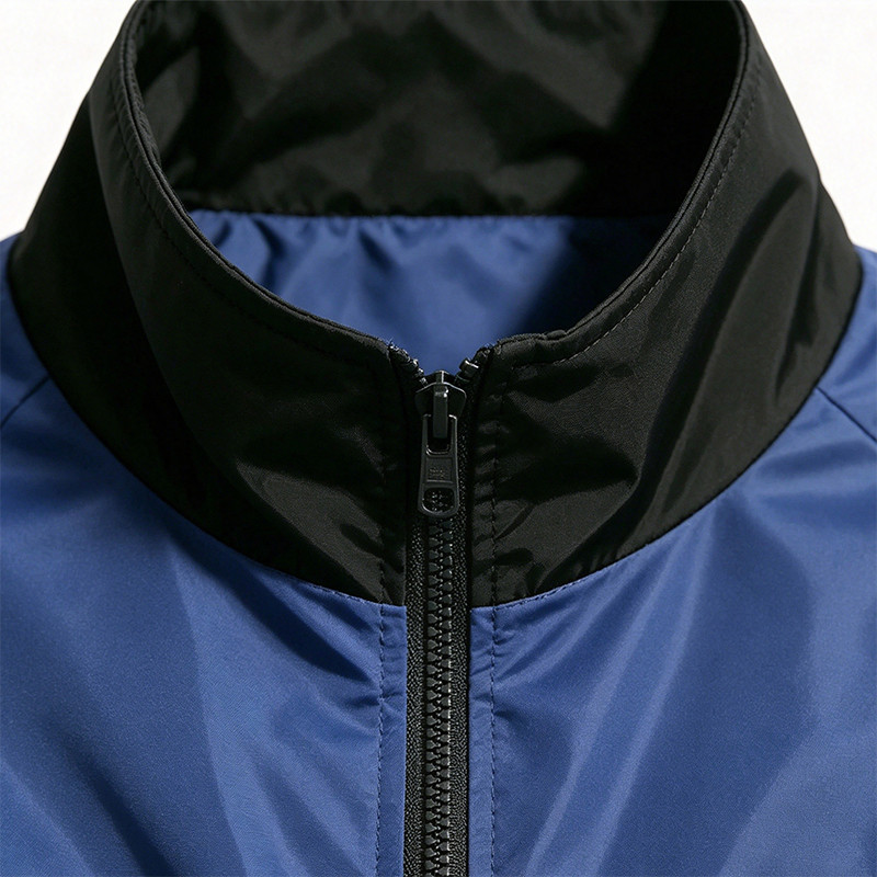 Men's Applique Patchwork Quarter-Zip Windbreaker