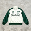 1997 Patchwork Applique Track Jacket | Water Resistant | Quarter-Zip Windbreaker | Casual Sportswear | OEM Streetwear