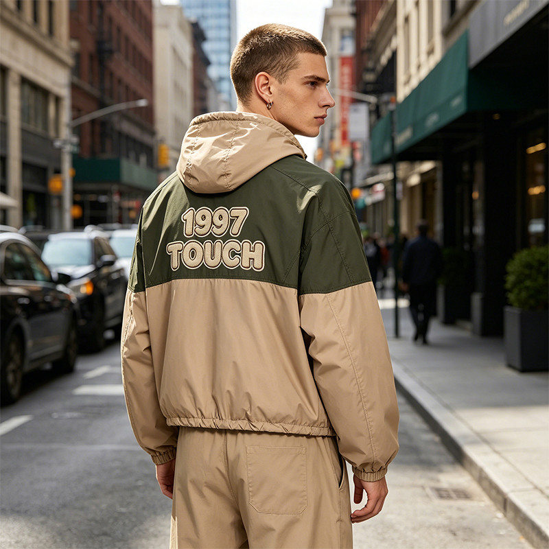 1997 Towel Embroidered Color Block Jacket