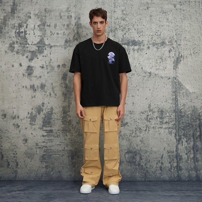 Heat Transfer Printing Rose Graphic T-Shirt