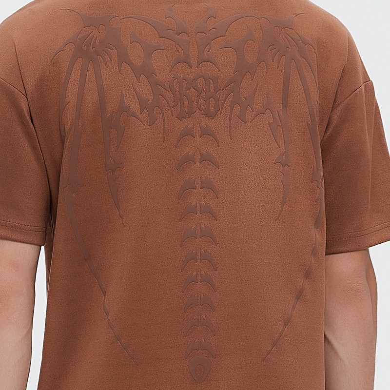 Puff Print Dark Graphic Oversized Tee