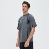 Men's Mesh Panel Letter Print T-Shirt | Breathable Oversized Streetwear | Clothing Manufacturer