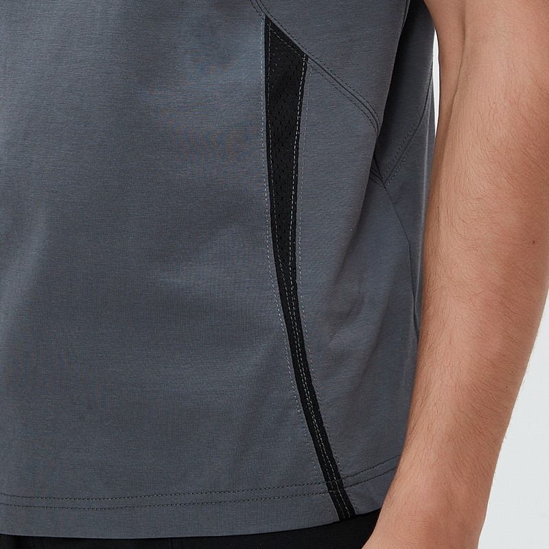 Men's Mesh Panel Letter Print T-Shirt