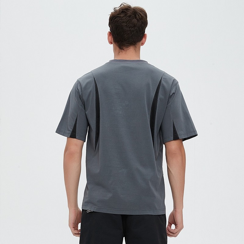 Men's Mesh Panel Letter Print T-Shirt