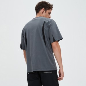 Men's Mesh Panel Letter Print T-Shirt | Breathable Oversized Streetwear | Clothing Manufacturer