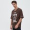 Waffle Knit Printed Open-Front Baseball T-Shirt | Brown Cotton | Streetwear Casual | Clothing Manufacturer