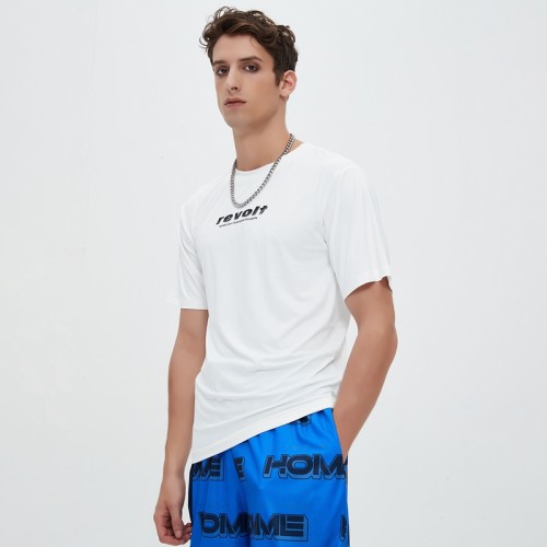 Letter Print 150g Ice Feel T-Shirt | Ultra-Thin, Quick-Dry Fabric | Casual Streetwear | OEM Streetwear