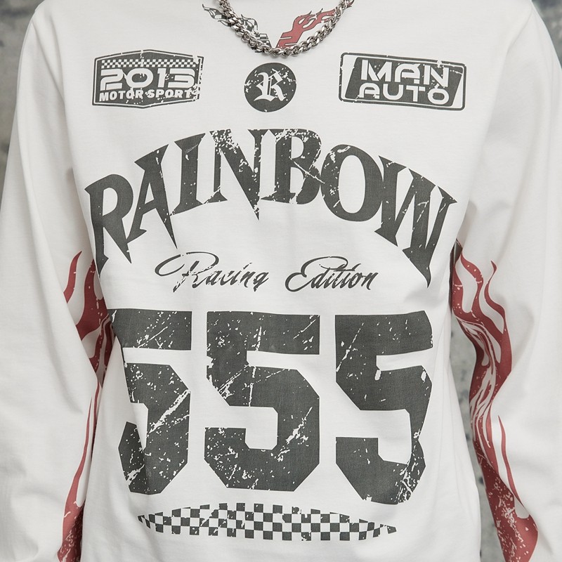 Dip Dye Ink Print Long Sleeve Tee