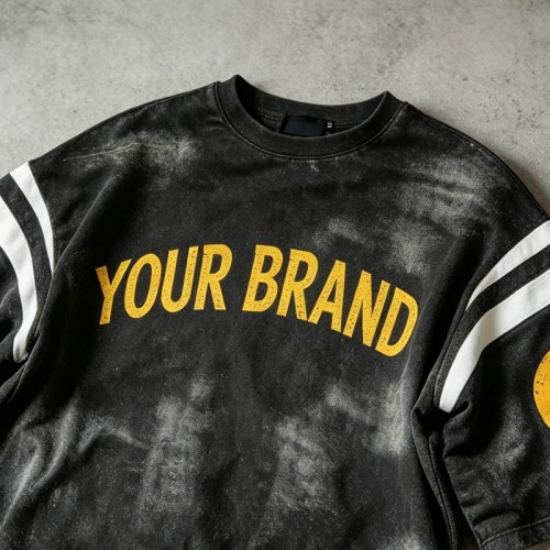Washed Spray Dye Faux Two-Piece T-shirt | Screen Printing | Cotton Blend | Clothing Manufacturer