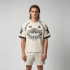 DTG Print and Embroidered Patch Soccer Jersey T-Shirt | 100% Polyester | Custom Streetwear