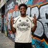 DTG Print and Embroidered Patch Soccer Jersey T-Shirt | 100% Polyester | Custom Streetwear
