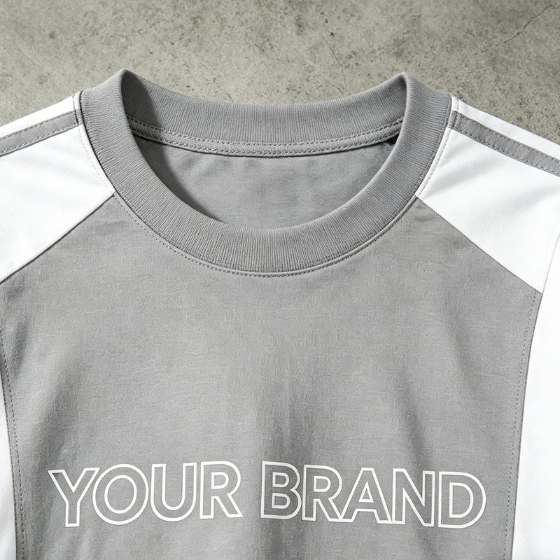 Color Block T-shirt with Rubber Print
