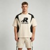 3D Embroidery Color Block Streetwear T-Shirt | Paneled Design | Cotton Blend | Custom Streetwear