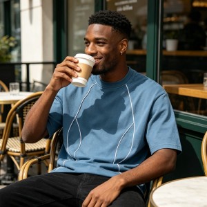 Seam Piping Oversized T-Shirt | Breathable Cotton | Casual Loose Fit | OEM Streetwear