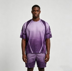 Gradient Oversized Jersey T-Shirt | Quick Dry Polyester | Loose Fit | Custom Streetwear Manufacturer