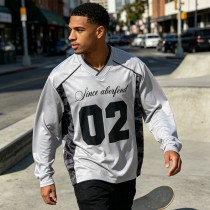 Digital Print 02 Jersey Long Sleeve T-Shirt | Camo Panel | Quick Dry Polyester | Custom Streetwear