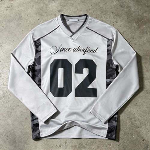 Digital Print 02 Jersey Long Sleeve T-Shirt | Camo Panel | Quick Dry Polyester | Custom Streetwear