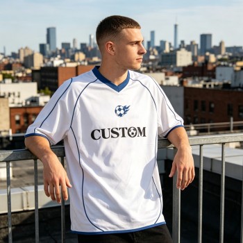 Screen Printing Soccer Jersey T-Shirt | Breathable Polyester | Casual Sportswear | OEM Streetwear