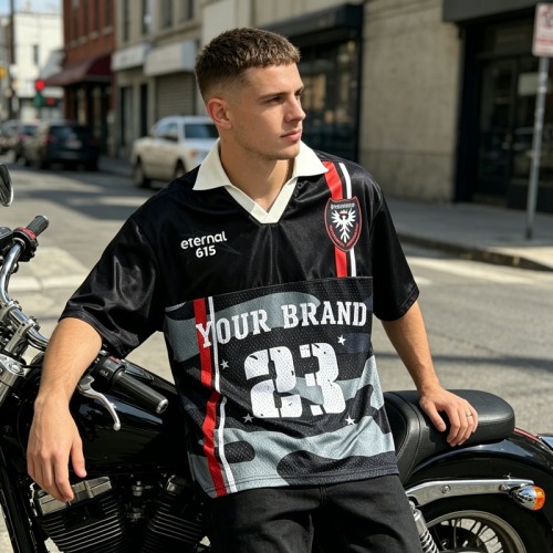 Custom Digital Print Soccer Jersey | 100% Polyester Mesh | Oversized Fit Streetwear | OEM Streetwear