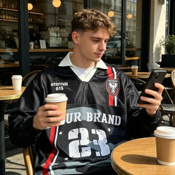 Custom Digital Print Soccer Jersey | 100% Polyester Mesh | Oversized Fit Streetwear | OEM Streetwear