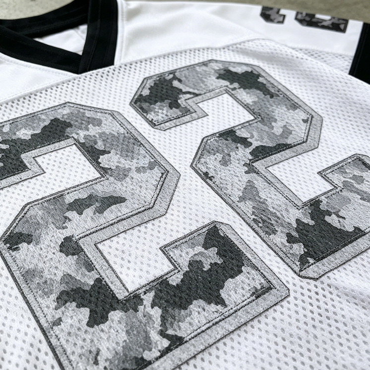 Cropped Embroidered Mesh Football Jersey