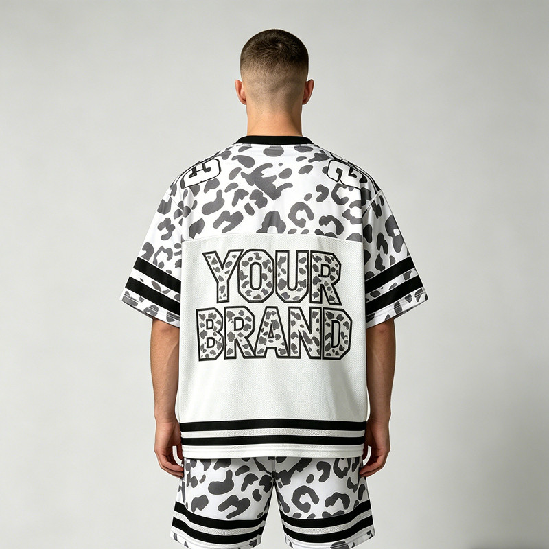 Leopard Digital Print Mesh T-Shirt