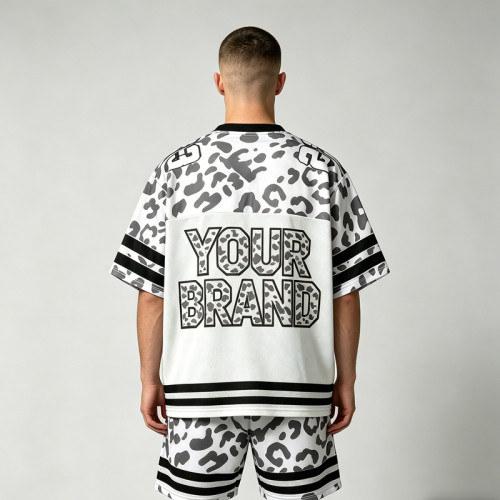 Leopard Digital Print Mesh T-Shirt | Breathable Polyester Mesh | Oversized Streetwear | OEM Streetwear