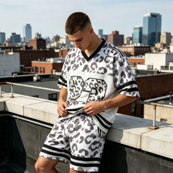 Leopard Digital Print Mesh T-Shirt | Breathable Polyester Mesh | Oversized Streetwear | OEM Streetwear