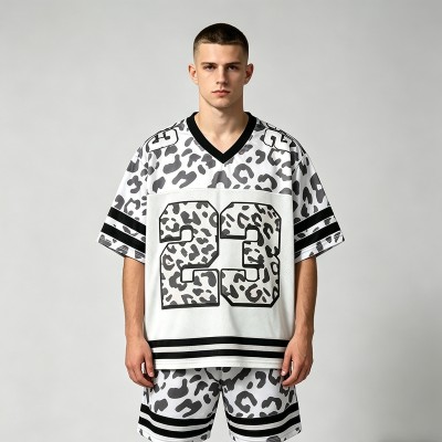 Leopard Digital Print Mesh T-Shirt | Breathable Polyester Mesh | Oversized Streetwear | OEM Streetwear