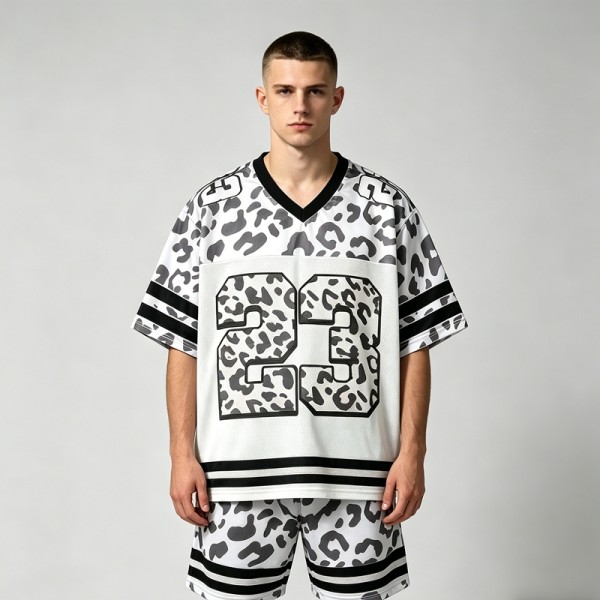 Leopard Digital Print Mesh T-Shirt | Breathable Polyester Mesh | Oversized Streetwear | OEM Streetwear