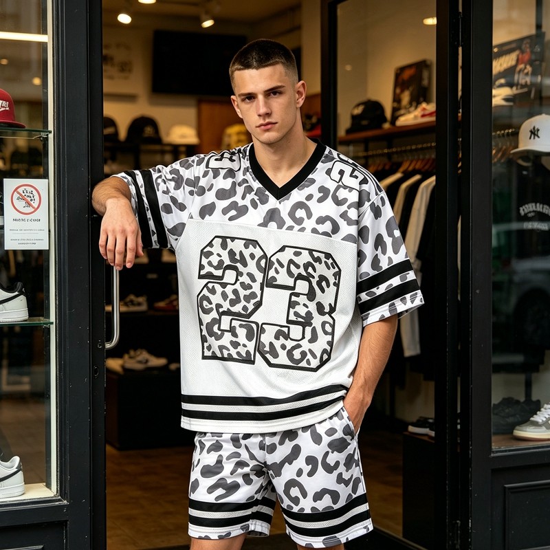 Leopard Digital Print Mesh T-Shirt