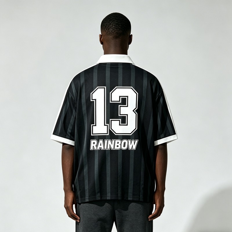 Jersey Stripe Screen Printing Polo T-Shirt