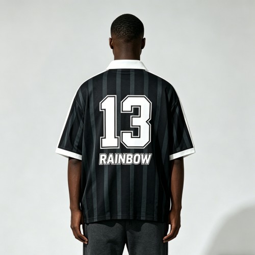 Jersey Stripe Screen Printing Polo T-Shirt |100% Polyester | Daily Wear | Custom Streetwear Manufacturer