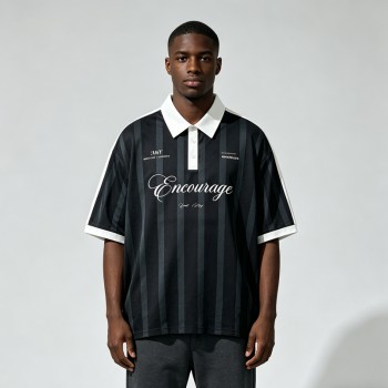Jersey Stripe Screen Printing Polo T-Shirt |100% Polyester | Daily Wear | Custom Streetwear Manufacturer