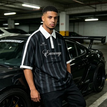 Jersey Stripe Screen Printing Polo T-Shirt |100% Polyester | Daily Wear | Custom Streetwear Manufacturer