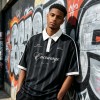 Jersey Stripe Screen Printing Polo T-Shirt |100% Polyester | Daily Wear | Custom Streetwear Manufacturer