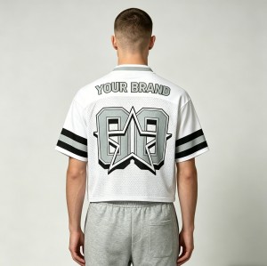 Men's Cropped Mesh Football Jersey with Embroidery | Lightweight Streetwear | Custom Streetwear Manufacturer