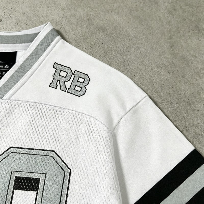 Men's Cropped Mesh Football Jersey with Embroidery