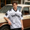Custom Digital Print Mesh Star Jersey T-Shirt | Breathable Mesh Fabric | Casual Streetwear | OEM Streetwear