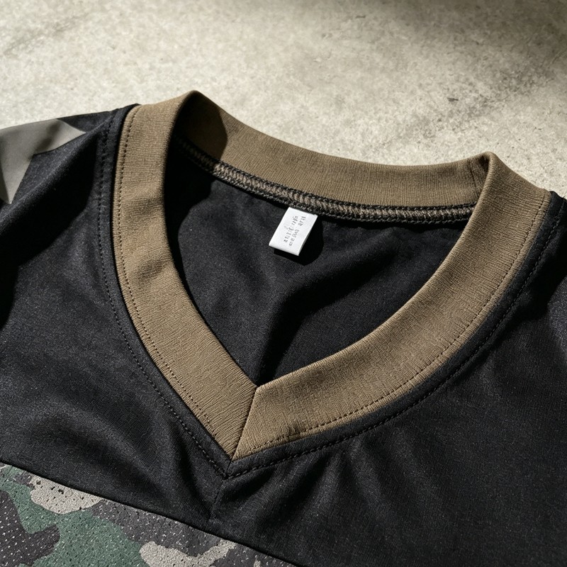 Digital Print and Embroidered Camo 13 Rainbow Jersey T-Shirt